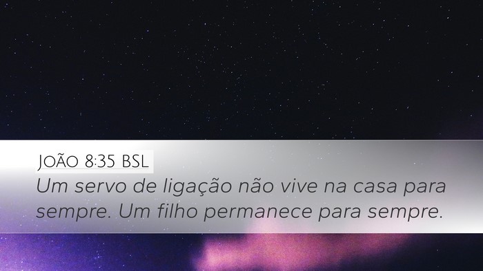 João 8:35 BSL Bible Verse Image