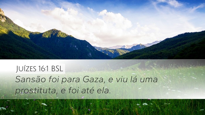 Juízes 16:1 BSL Bible Verse Image