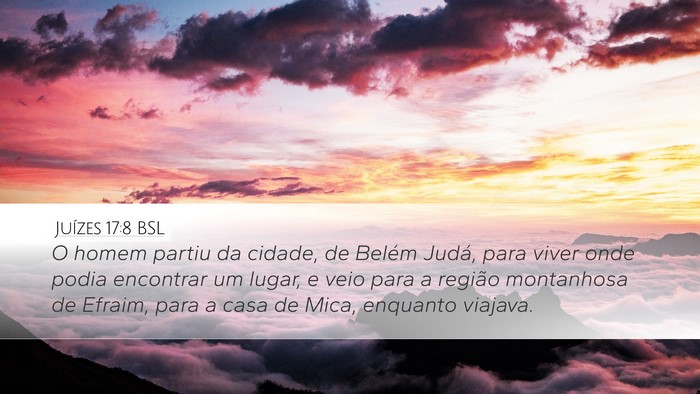 Juízes 17:8 BSL Bible Verse Image