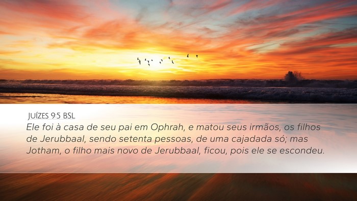 Juízes 9:5 BSL Bible Verse Image