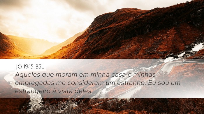 Jó 19:15 BSL Desktop Wallpaper - Aqueles que moram em minha casa e minhas - Desktop Bible Verse Wallpaper