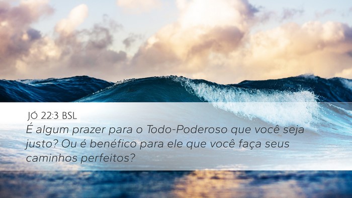 Jó 22:3 BSL Desktop Wallpaper - É algum prazer para o Todo-Poderoso que você - Desktop Bible Verse Wallpaper