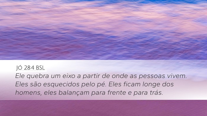 Jó 28:4 BSL Desktop Wallpaper - Ele quebra um eixo a partir de onde as pessoas - Desktop Bible Verse Wallpaper