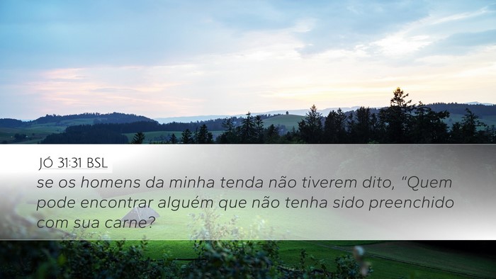 Jó 31:31 BSL Bible Verse Image