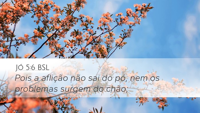 Jó 5:6 BSL Desktop Wallpaper - Pois a aflição não sai do pó, nem os - Desktop Bible Verse Wallpaper