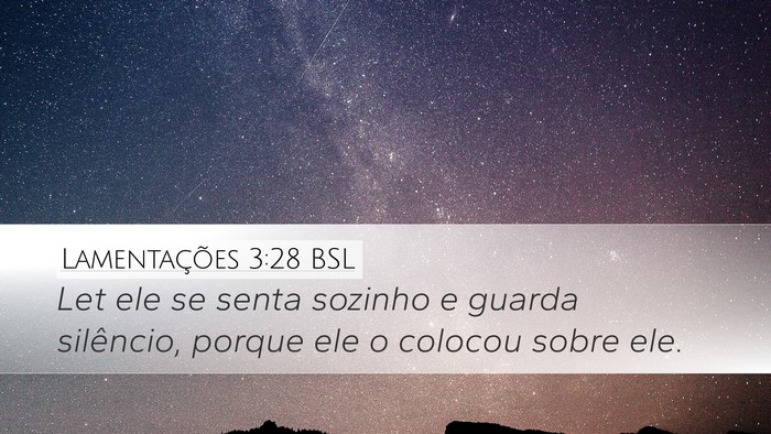 Lamentações 3:28 BSL Bible Verse Image