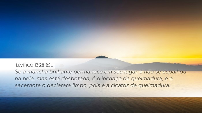Levítico 13:28 BSL Desktop Wallpaper - Se a mancha brilhante permanece em seu lugar, e - Desktop Bible Verse Wallpaper