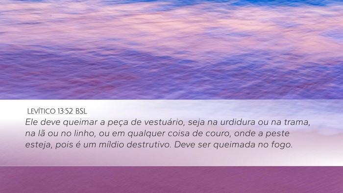 Levítico 13:52 BSL Desktop Wallpaper - Ele deve queimar a peça de vestuário, seja na - Desktop Bible Verse Wallpaper