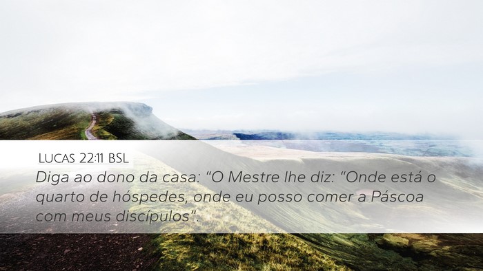 Lucas 22:11 BSL Desktop Wallpaper - Diga ao dono da casa: “O Mestre lhe diz: - Desktop Bible Verse Wallpaper