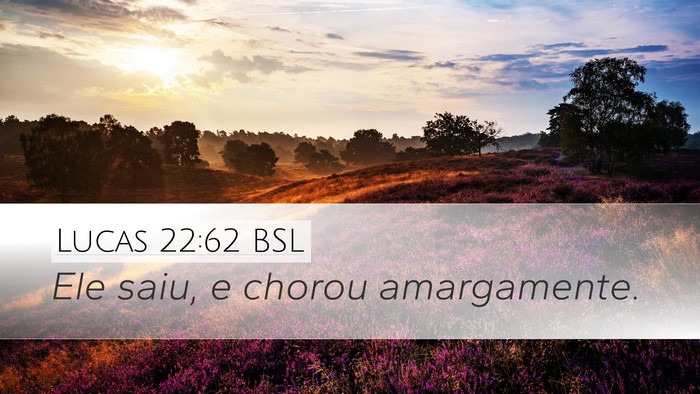 Lucas 22:62 BSL Desktop Wallpaper - Ele saiu, e chorou - Desktop Bible Verse Wallpaper