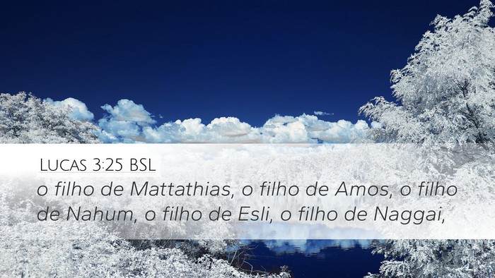 Lucas 3:25 BSL Desktop Wallpaper - o filho de Mattathias, o filho de Amos, o filho - Desktop Bible Verse Wallpaper