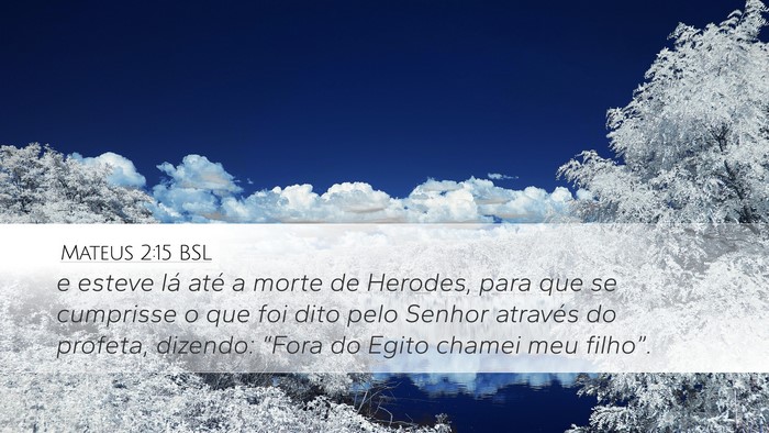 Mateus 2:15 BSL Desktop Wallpaper - e esteve lá até a morte de Herodes, para que se - Desktop Bible Verse Wallpaper
