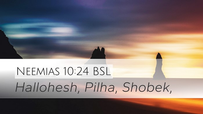 Neemias 10:24 BSL Desktop Wallpaper - Hallohesh, Pilha, - Desktop Bible Verse Wallpaper
