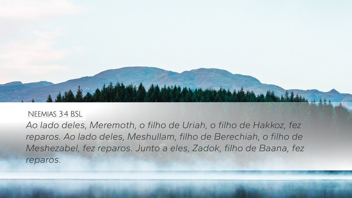 Neemias 3:4 BSL Desktop Wallpaper - Ao lado deles, Meremoth, o filho de Uriah, o - Desktop Bible Verse Wallpaper