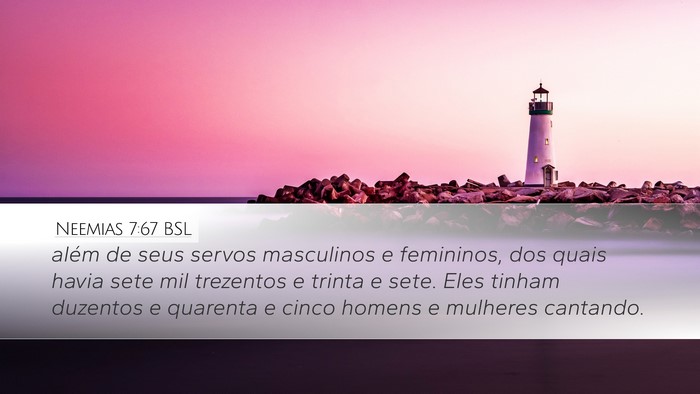 Neemias 7:67 BSL Desktop Wallpaper - além de seus servos masculinos e femininos, dos - Desktop Bible Verse Wallpaper
