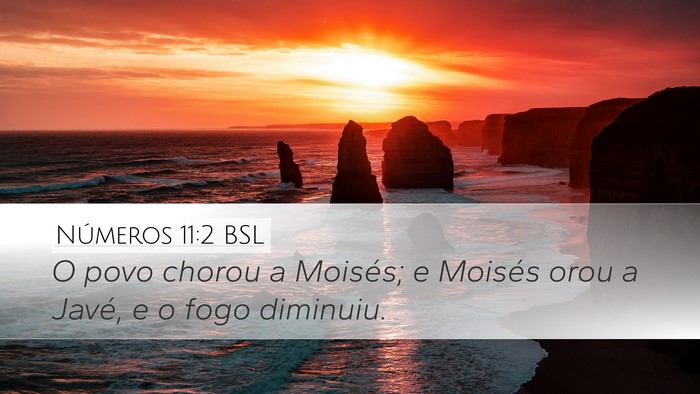 Números 11:2 BSL Desktop Wallpaper - O povo chorou a Moisés; e Moisés orou a Javé, - Desktop Bible Verse Wallpaper