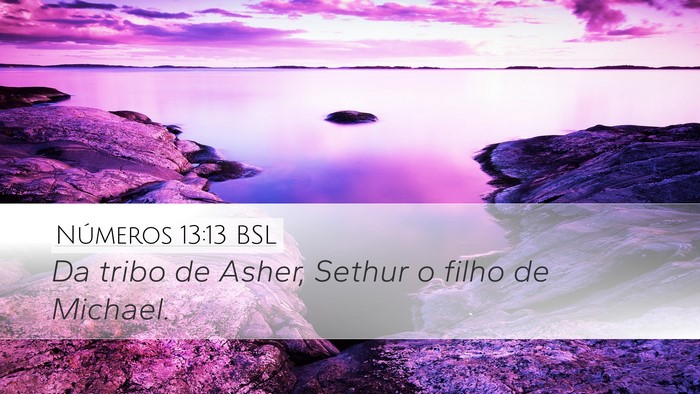 Números 13:13 BSL Desktop Wallpaper - Da tribo de Asher, Sethur o filho de - Desktop Bible Verse Wallpaper