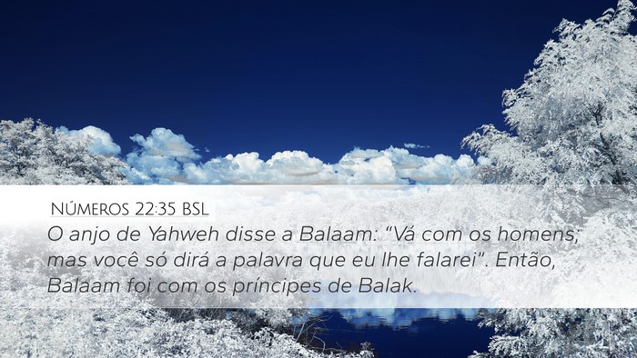 Números 22:35 BSL Desktop Wallpaper - O anjo de Yahweh disse a Balaam: “Vá com os - Desktop Bible Verse Wallpaper