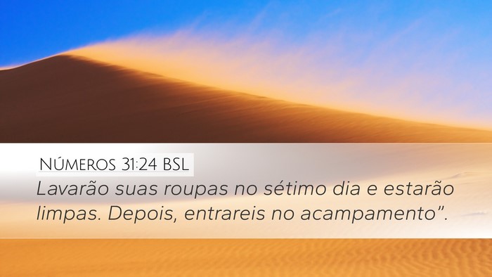 Números 31:24 BSL Bible Verse Image