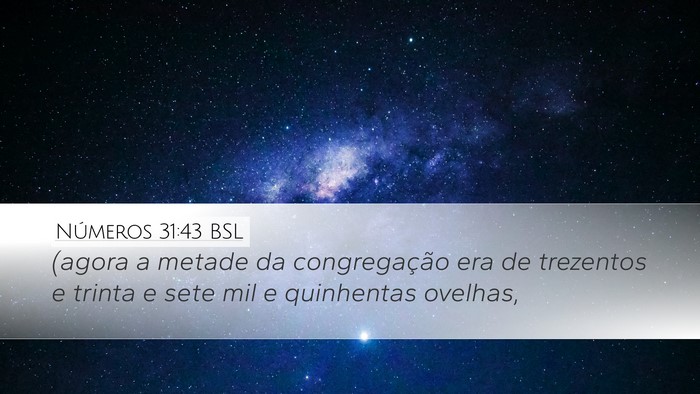 Números 31:43 BSL Desktop Wallpaper - (agora a metade da congregação era de trezentos - Desktop Bible Verse Wallpaper