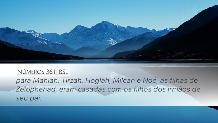 Números 36:11 BSL Desktop Wallpaper - para Mahlah, Tirzah, Hoglah, Milcah e Noé, as - Desktop Bible Verse Wallpaper