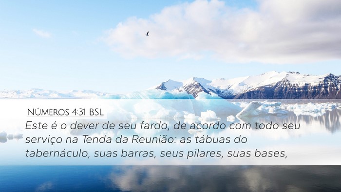Números 4:31 BSL Desktop Wallpaper - Este é o dever de seu fardo, de acordo com todo - Desktop Bible Verse Wallpaper