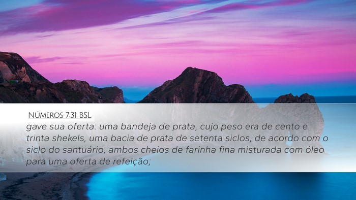 Números 7:31 BSL Desktop Wallpaper - gave sua oferta: uma bandeja de prata, cujo peso - Desktop Bible Verse Wallpaper