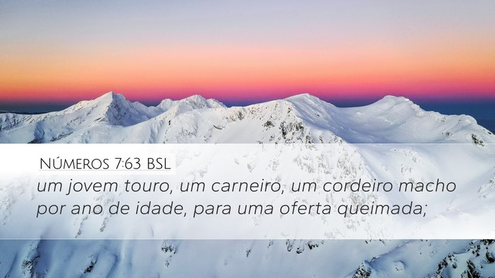 Números 7:63 BSL Desktop Wallpaper - um jovem touro, um carneiro, um cordeiro macho - Desktop Bible Verse Wallpaper