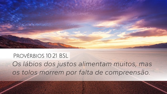 Provérbios 10:21 BSL Bible Verse Image