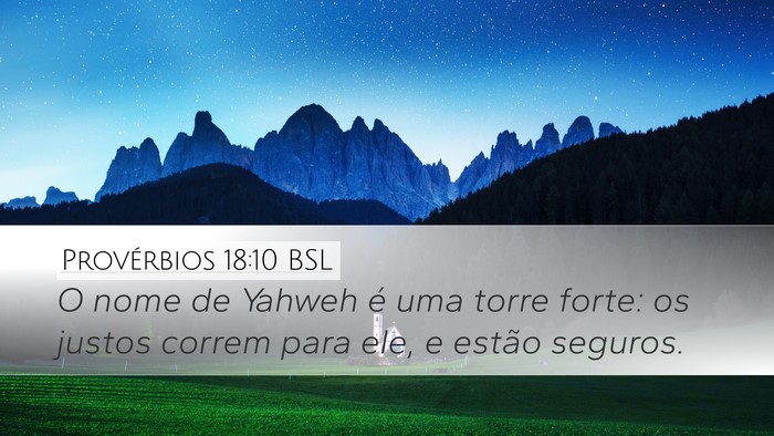 Provérbios 18:10 BSL Bible Verse Image