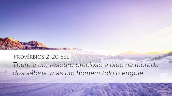 Provérbios 21:20 BSL Bible Verse Image