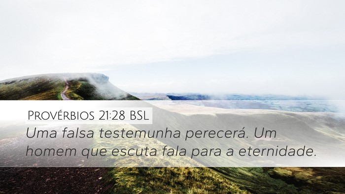Provérbios 21:28 BSL Bible Verse Image