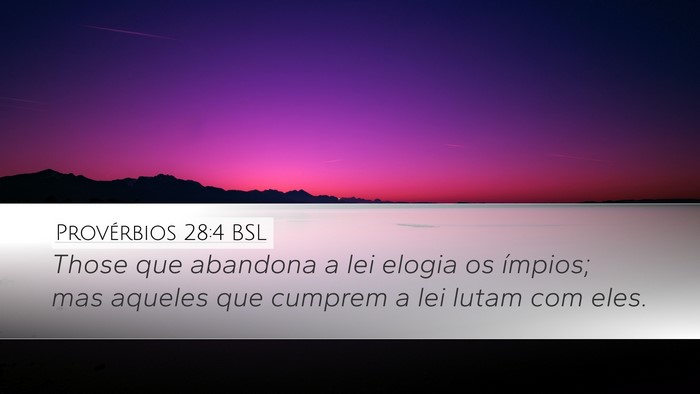 Provérbios 28:4 BSL Bible Verse Image