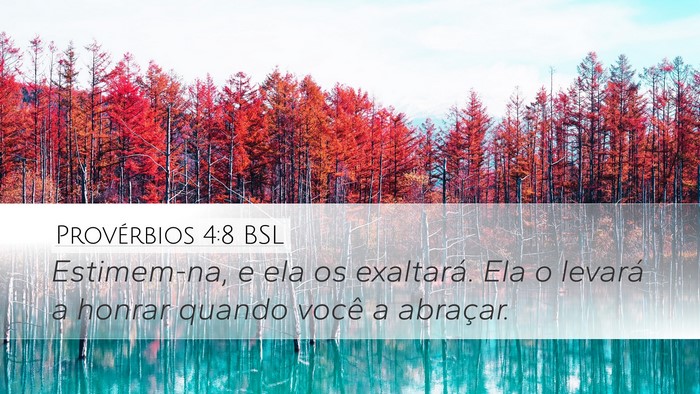 Provérbios 4:8 BSL Desktop Wallpaper - Estimem-na, e ela os exaltará. Ela o levará a - Desktop Bible Verse Wallpaper