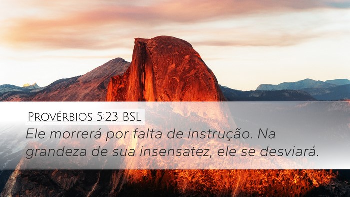 Provérbios 5:23 BSL Bible Verse Image