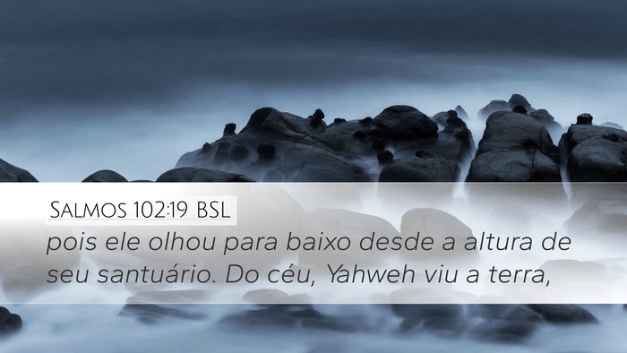 Salmos 102:19 BSL Desktop Wallpaper - pois ele olhou para baixo desde a altura de seu - Desktop Bible Verse Wallpaper