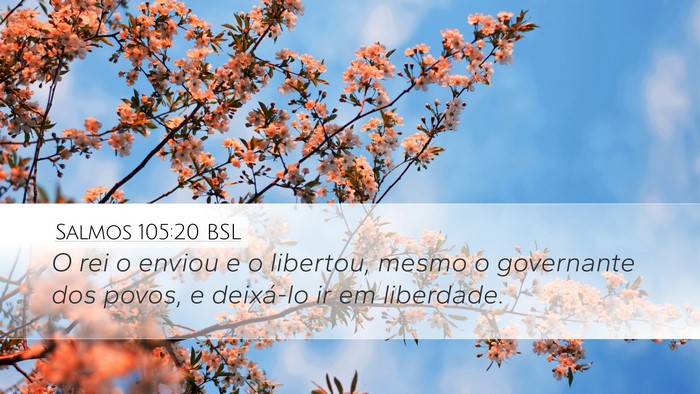 Salmos 105:20 BSL Desktop Wallpaper - O rei o enviou e o libertou, mesmo o governante - Desktop Bible Verse Wallpaper