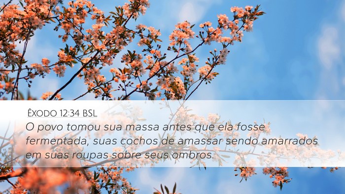 Êxodo 12:34 BSL Desktop Wallpaper - O povo tomou sua massa antes que ela fosse - Desktop Bible Verse Wallpaper