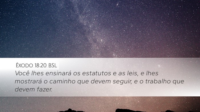 Êxodo 18:20 BSL Desktop Wallpaper - Você lhes ensinará os estatutos e as leis, e - Desktop Bible Verse Wallpaper