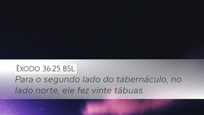 Êxodo 36:25 BSL Desktop Wallpaper - Para o segundo lado do tabernáculo, no lado - Desktop Bible Verse Wallpaper
