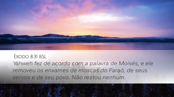 Êxodo 8:31 BSL Desktop Wallpaper - Yahweh fez de acordo com a palavra de Moisés, e - Desktop Bible Verse Wallpaper