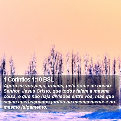 1 Coríntios 1:10 BSL Bible Verse Image
