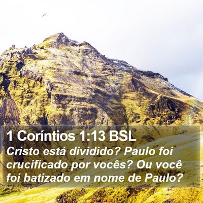 1 Coríntios 1:13 BSL Bible Verse Image