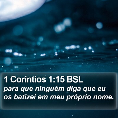 1 Coríntios 1:15 BSL Bible Verse Image