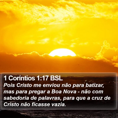 1 Coríntios 1:17 BSL Bible Verse Image