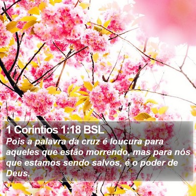 1 Coríntios 1:18 BSL Bible Verse Image