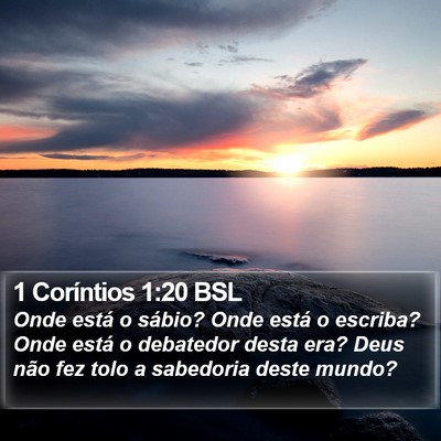1 Coríntios 1:20 BSL Bible Verse Image