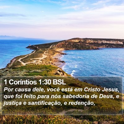 1 Coríntios 1:30 BSL Bible Verse Image