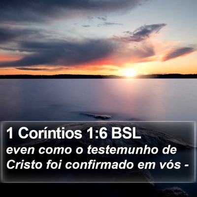 1 Coríntios 1:6 BSL Bible Verse Image