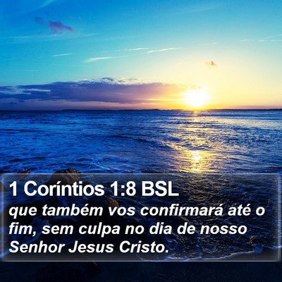 1 Coríntios 1:8 BSL Bible Verse Image